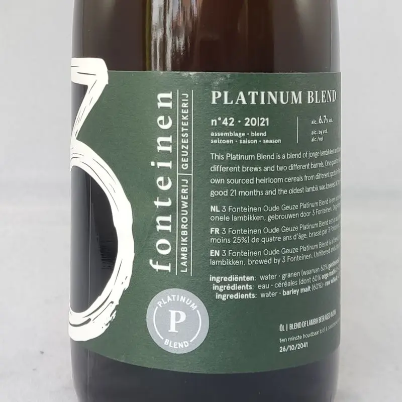 3 Fonteinen Oude Geuze Platinum Blend (season 20|21) Blend No. 42 - 37,5cl