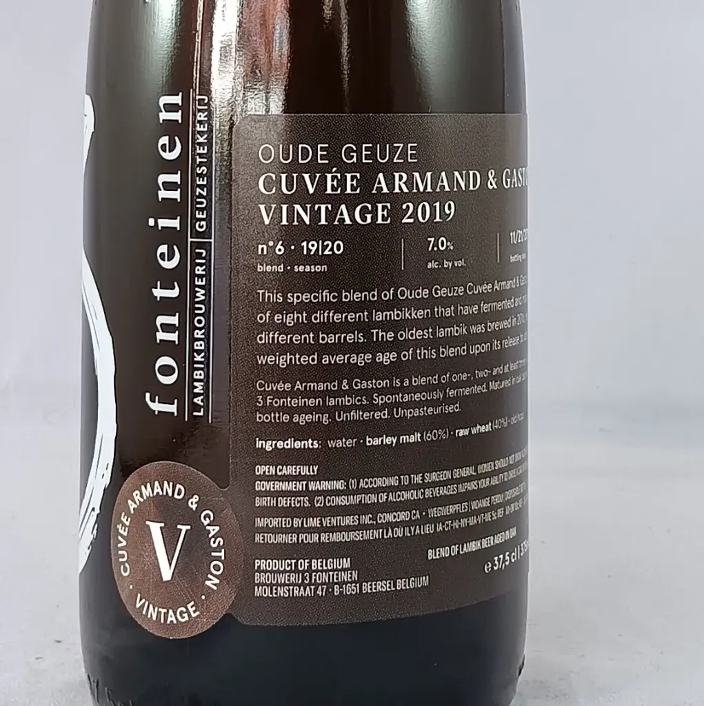 3 Fonteinen - Oude Geuze Cuvée Armand & Gaston Vintage 2019 - 37,5cl