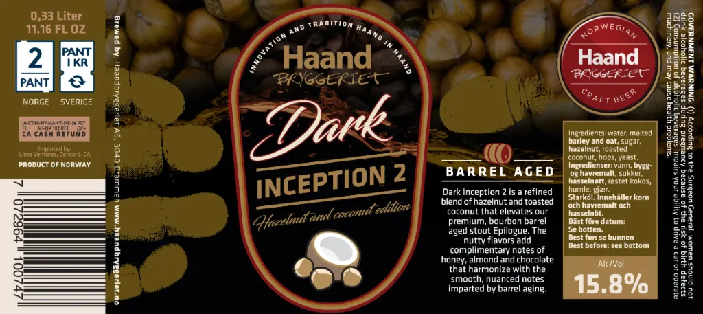 Dark Inception #2 Hazelnut and Coconut Edition